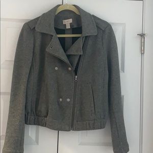 Moto style grey jacket